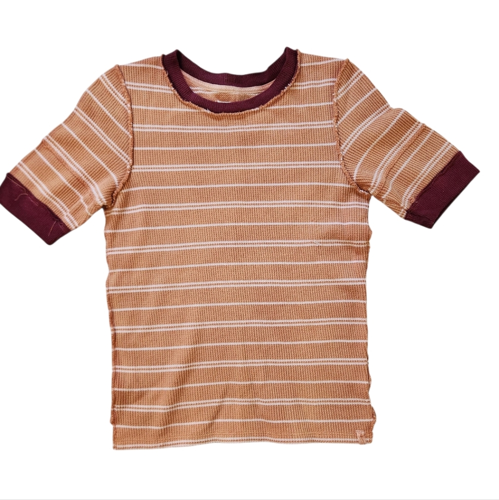 We The Free Stripe Quarter Sleeve Shirt Small